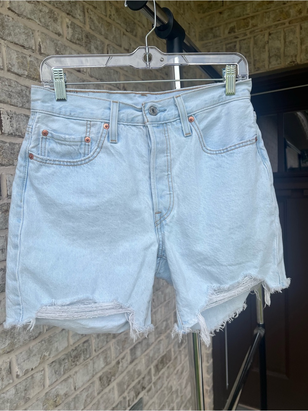 Levi’s size 28 High-Rise Light Blue Denim Cutoff Shorts
